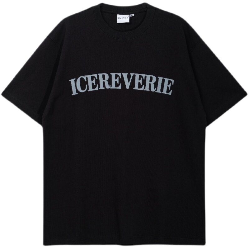 圆领印花纯色打底衫宽松短袖t恤