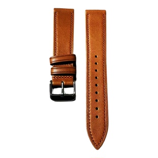 头层油蜡皮表带快拆牛皮20mm22mm棕色蓝色绿色黑色橙色线金扣柔软