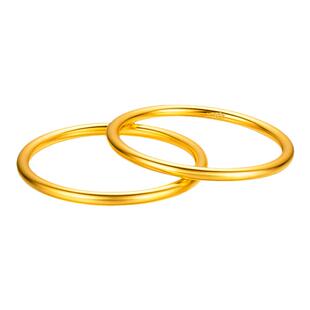 送戒指古法金传承素圈手镯无缝素面传承手镯女沙金磨砂手环假黄金