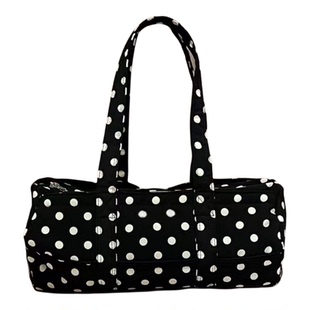 2025新款韩系可爱风黑白波点大容量单肩包休闲百搭旅行手提包包女