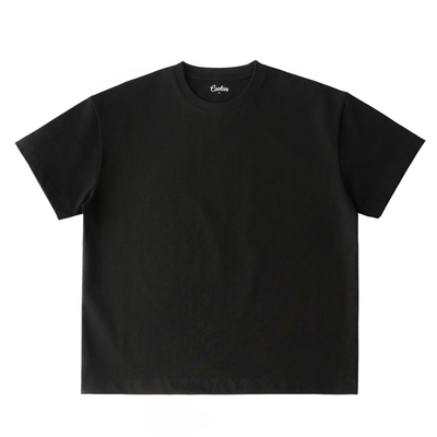Cookies 315g黑色长绒棉boxy凉感抑菌短宽松T恤美式圆领全棉短袖