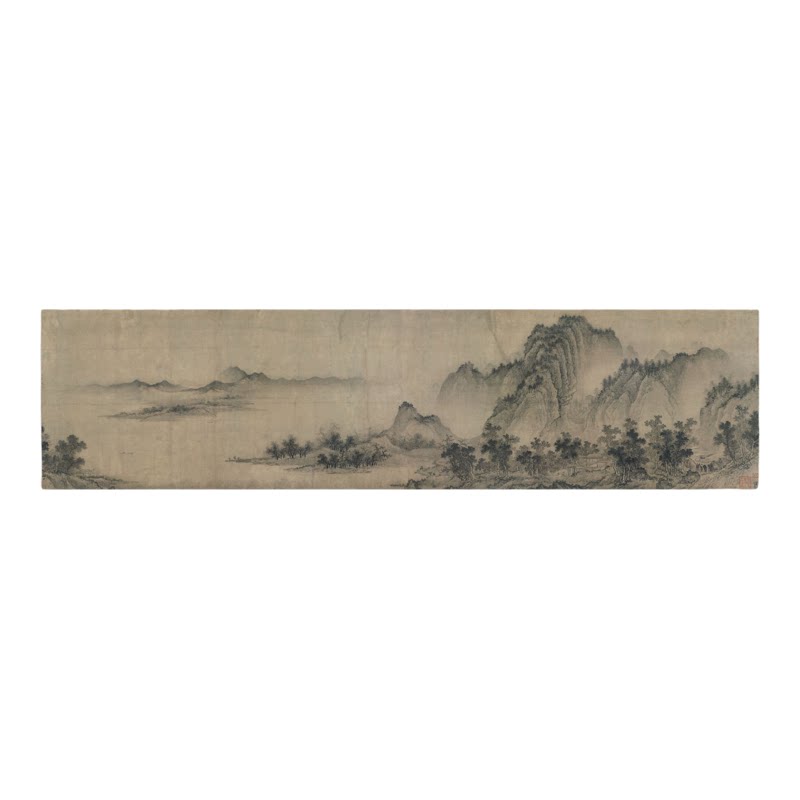 金代画作平林霁色图微喷打印宋代山水名画绢布临摹画稿宣纸画心