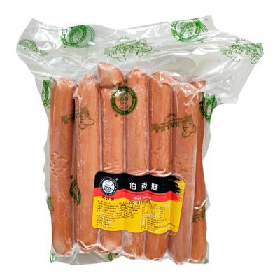 伯克肠Bockwurst 12根1袋长热狗肠德国风味烧烤香肠煎烤肠火腿肠