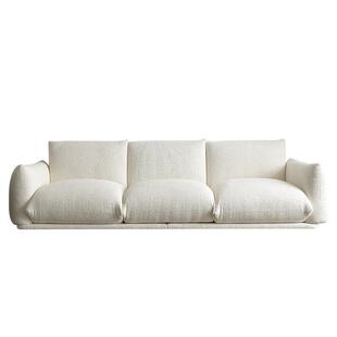 大司马 法式奶油风三人位直排沙发小户型客厅布艺arflex面包沙发