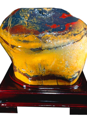 天然奇石摆件黄蜡石招财客厅原石