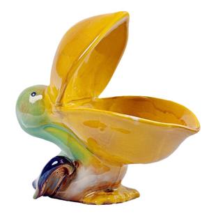 创意海洋系列之鹈鹕招财陶瓷玄关钥匙盘水果盘肥皂盒收纳家居摆件