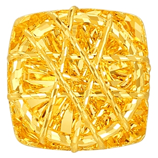 潮宏基至简小方糖足金耳钉5G黄金耳饰耳钩爆闪妇女节礼物