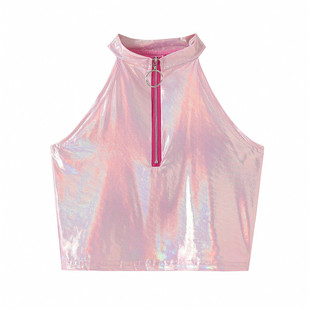 闪亮跳舞表演服装镭射上衣女团炫彩爵士舞时尚热裤拉拉队演出服