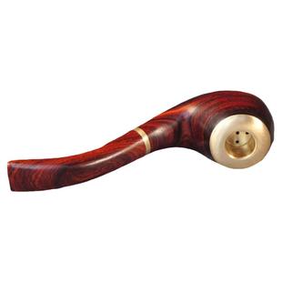 手工烟袋锅子红木乌木老式弯杆细烟粗烟通用便携烟具老人男士烟斗