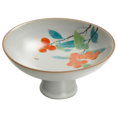 禅意汝窑高脚盘中式茶点盘