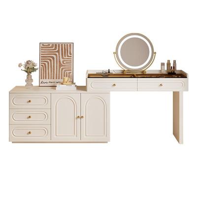 项王梳妆台斗柜一体可伸缩旋转桌