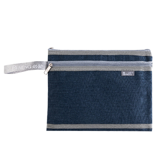 加厚双层a4文件袋手提牛津布a5拉链资料袋票据袋学生用笔袋零钱包