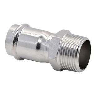 304不锈钢双卡压式管件外丝直接薄壁外螺纹直通饮用快装外牙接头