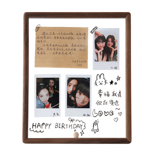 时几初原创正版一周年实木拍立得透明框diy手工生日情侣照片礼物