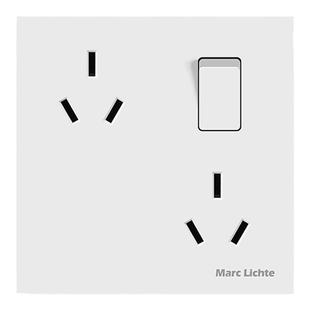 86型一开错位六孔三三眼插座10A哑光磨砂黑白灰色带开关插座面板