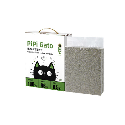 PiPi Gato 绿茶茶渣纤维矿石混合猫砂除臭结团吸收快近乎无尘