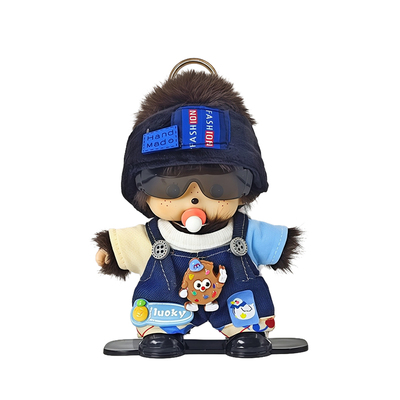 正版蒙奇奇滑雪毛绒公仔包包挂件