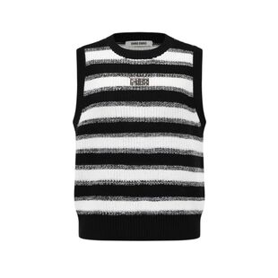 SHRO ENRO 戴燕妮同款女士圆领条纹毛衫背心301469