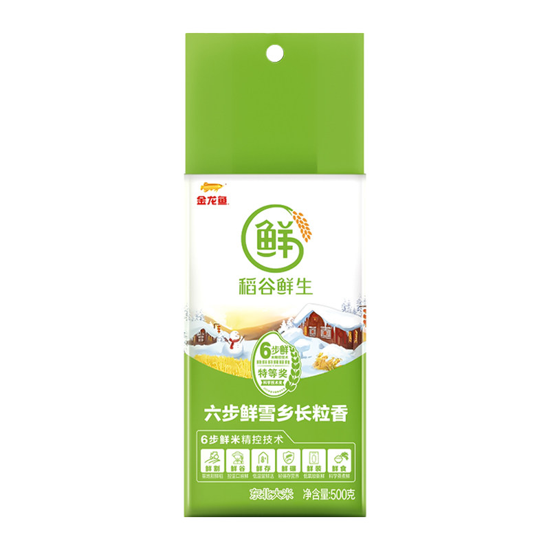 金龙鱼六步鲜长粒香米500g清大米