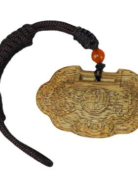 芽庄沉香平安锁吊坠毛衣链小饰品