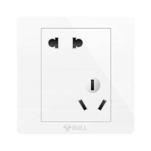 公牛斜五孔插座错位5孔86型暗装开关面板二三插大间距墙壁10A家用