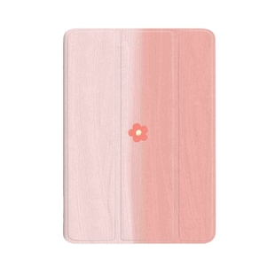 简约小红花适用iPadAir5/4平板保护套少女2022版10.9寸壳Pro2020版10.2寸2018air3/2三折创意11寸笔槽款mini6