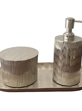 印度进口铝制银色卫浴收纳摆件