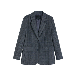 pusumede 权力美学 高级感羊毛西装外套女通勤气质毛呢西服上衣