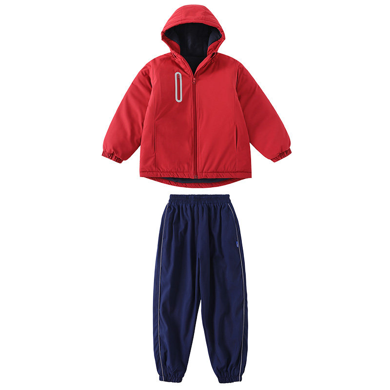 小学生校服冬装棉服一年级幼儿园园服冬季棉衣加厚外套冬天红棉袄
