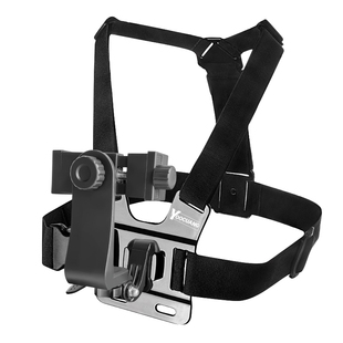 胸前手机固定支架第一人称视角拍摄设备手机胸带支架户外路亚钓鱼赶海直播视频骑行拍摄神器挂胸口式手机支架