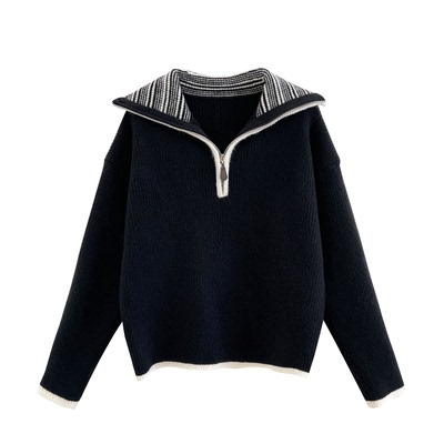 【大牌代工】半拉链大翻领毛衣