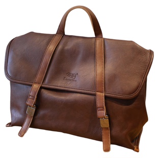 潮牌小众设计皮质通勤电脑包多用手提袋大容量托特斜挎双肩包男女