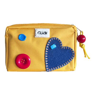 click纽扣爱心旅行分隔收纳包数码电源线文具杂物收纳内胆包中包