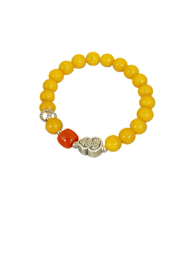 潮时点天然玛瑙蜜蜡圆珠手链男女