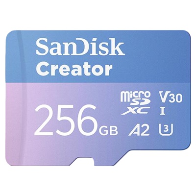 闪迪创作者128g存储卡MicroSD佳能相机内存卡256g粉卡大疆pocket3