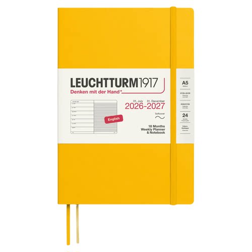 德国LEUCHTTURM1917灯塔2027年18个月周计划规划笔记本A5硬封软皮
