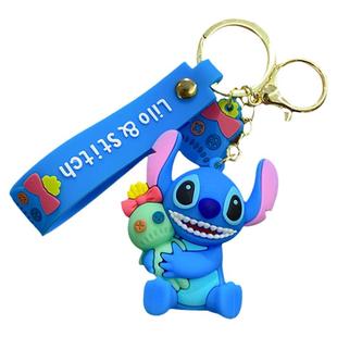 stitch史迪奇公仔小金汽车钥匙扣精致钥匙链挂件网红女生书包挂饰