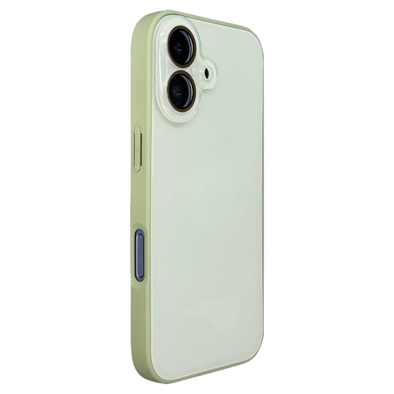 高品质冰感玻璃新款苹果17鼠尾草绿色适用iphone18手机壳镜头全包16软边ip15promax纯色14简约13防摔1