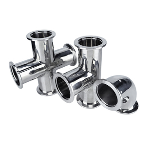 KF真空弯头三通四通等径快装变径卡箍转接头不锈钢异径kf16/25/50