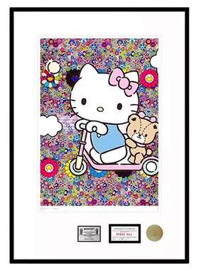 Kitty卡通女孩可爱儿童房装饰画现代简约艺术温馨治愈系客厅挂画