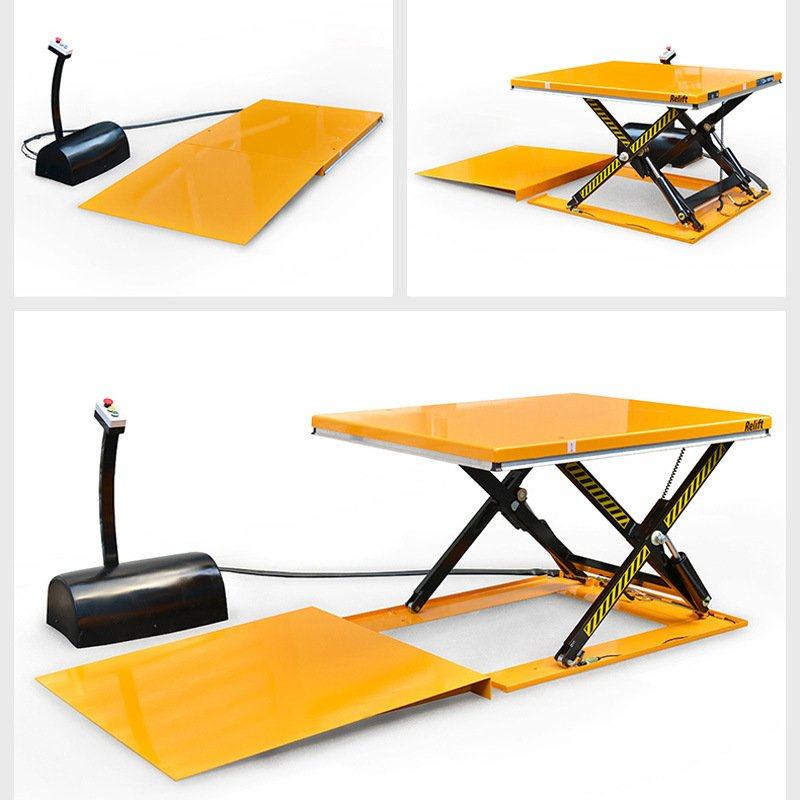 斜坡超低型升降平台85mm 固定式电动升降机 低放型液压车升降平台