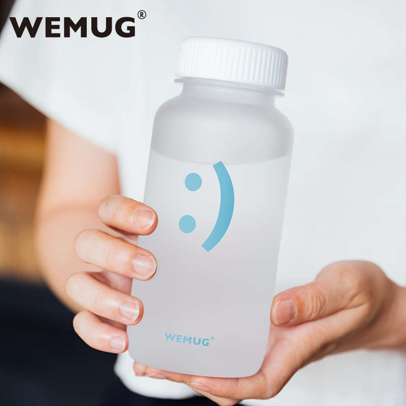 WEMUG森系小清新笑脸冷泡杯太空杯耐高温冷萃咖啡杯便携随手水杯