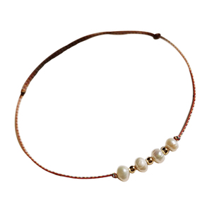 芭洛克 天然淡水随形珍珠文艺气质14k金礼物巨细仙复古轻奢女手绳