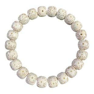 原生态星月菩提子手串顺白正月佛珠情侣礼物手链桶珠文玩素珠单圈