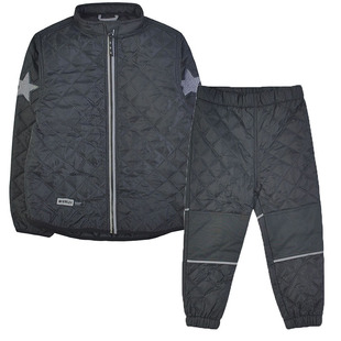 欧洲户外春秋冬防寒中间层抗风玩雪登山旅行保暖儿童外套裤子套装