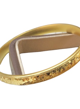 泥鳅背碎冰冰手镯女素圈镯子小众轻奢高级感配饰沙金假金仿真黄金