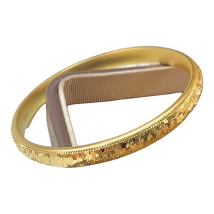 泥鳅背碎冰冰手镯女素圈镯子小众轻奢高级感配饰沙金假金仿真黄金