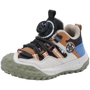 巴布豆童鞋官方旗舰店男童二棉鞋秋冬款男宝加绒鞋男款儿童鞋子女