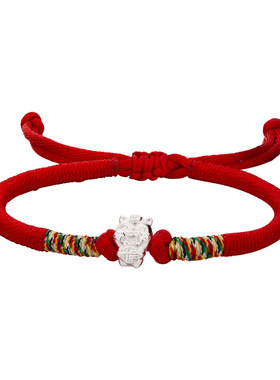 顺庆银楼足银999生肖可爱马手绳