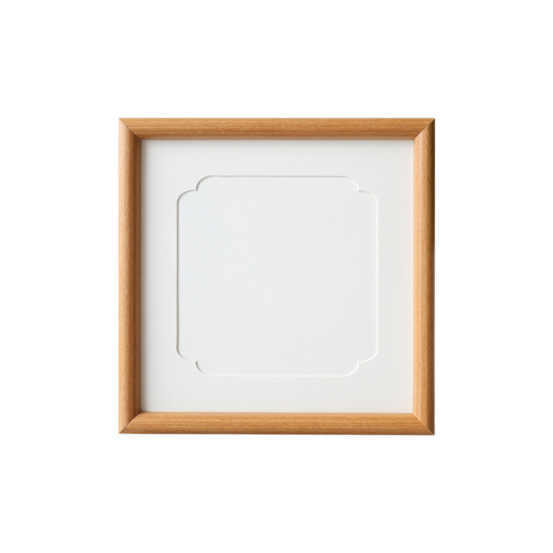 以琳画框实木圆边相框卡纸国画水彩画复古简约原木色相框